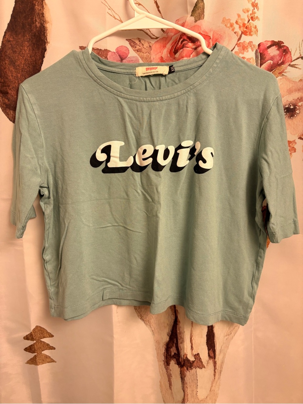 XXL Levi's Light Mint Graphic Cropped Tee
